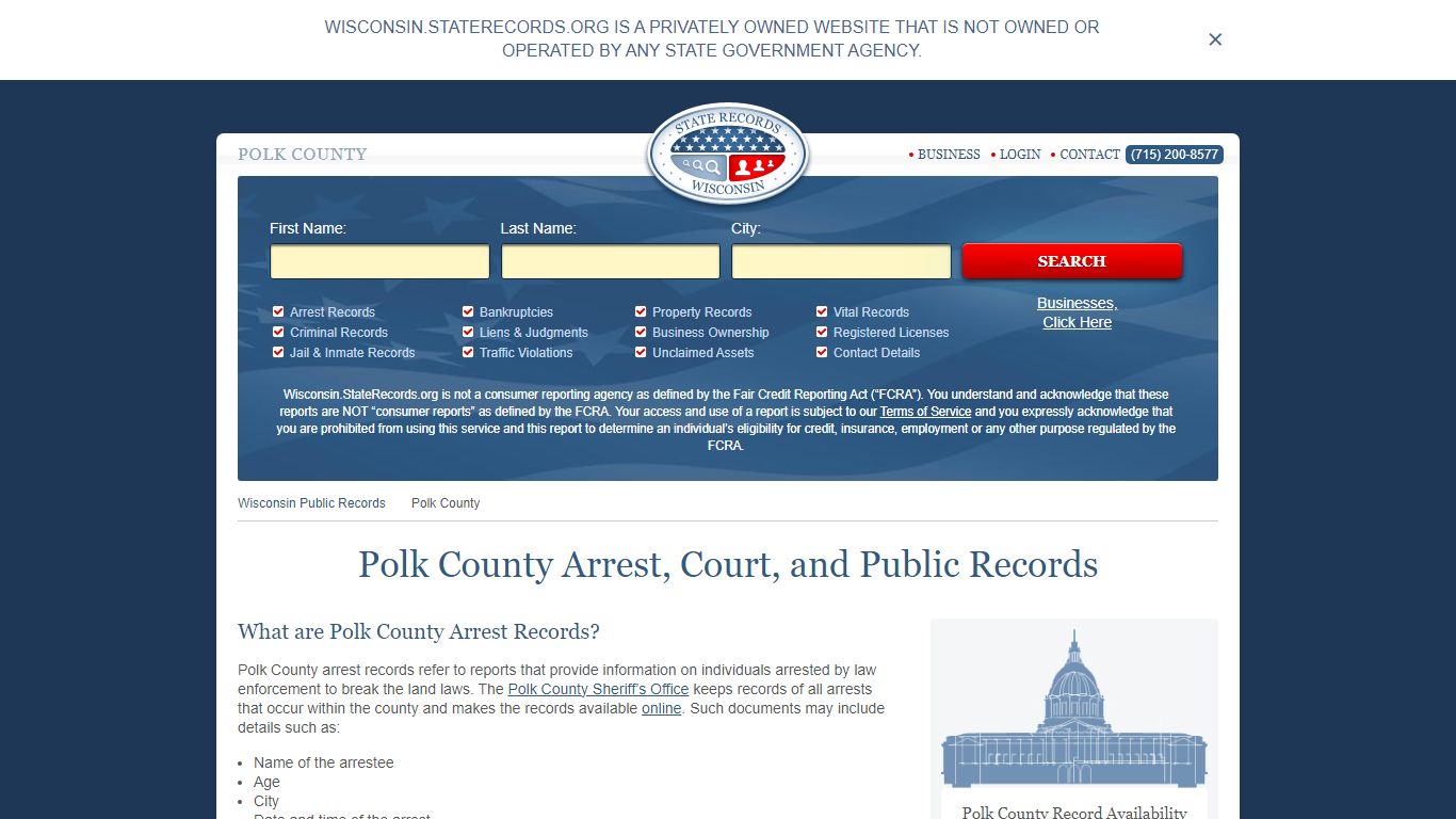 Polk County Arrest, Court, and Public Records